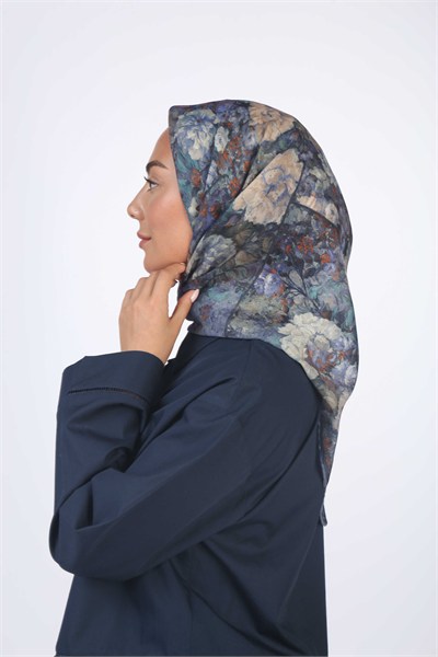 Locella Soft Pamuk Eşarp Lacivert