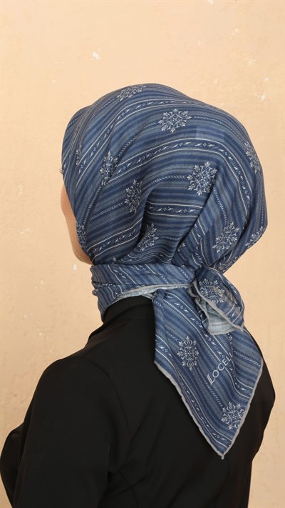 Locella Soft Pamuk Eşarp Mavi