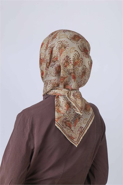 Locella Soft Pamuk Eşarp Koyu Krem Rengi