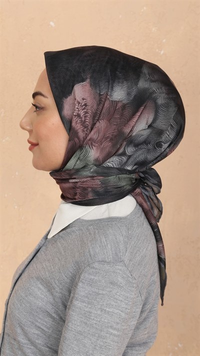 Locella Soft Pamuk Eşarp Siyah Gri