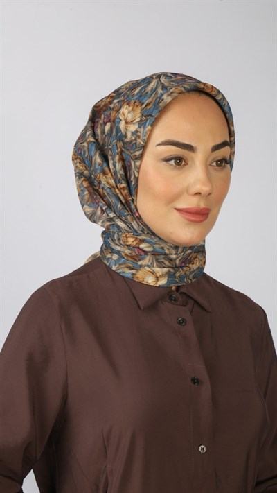 Locella Soft Pamuk Eşarp Mavi