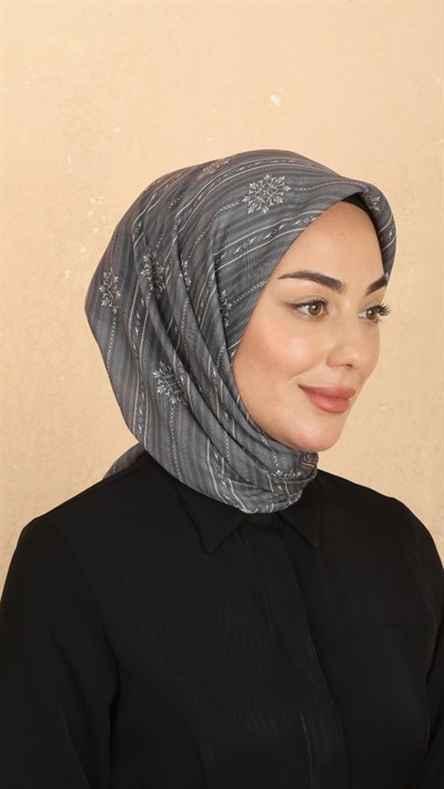 Locella Soft Pamuk Eşarp Gri