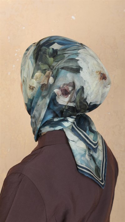 Locella Soft Pamuk Eşarp Petrol