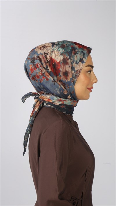 Locella Soft Pamuk Eşarp Mavi