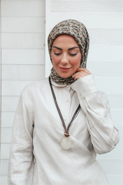 Locella Soft Pamuk Eşarp Kahve Siyah