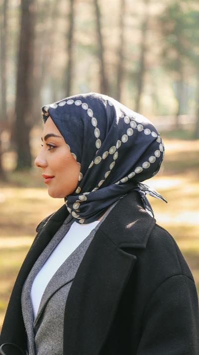 Locella Soft Pamuk Eşarp Lacivert