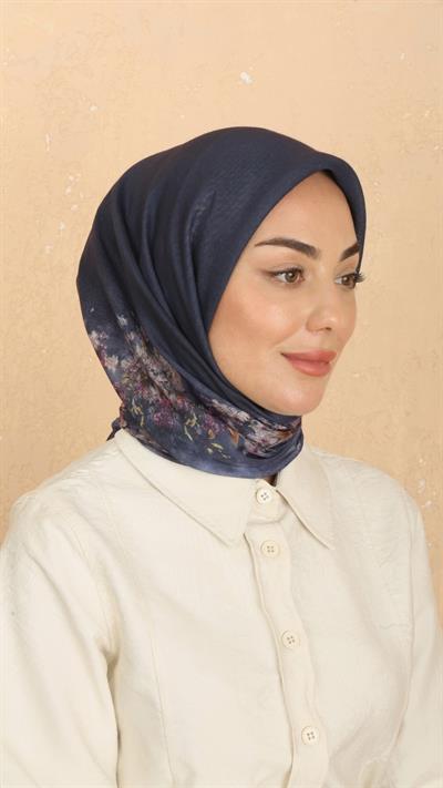 Locella Soft Pamuk Eşarp Lacivert