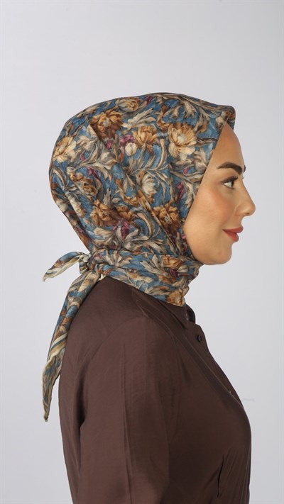 Locella Soft Pamuk Eşarp Mavi