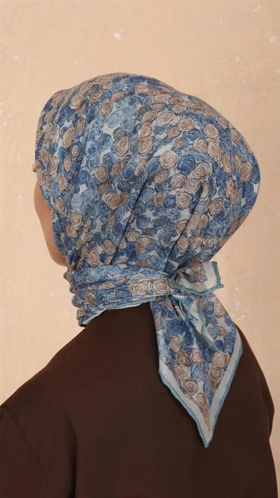 Locella Soft Pamuk Eşarp Mavi-8