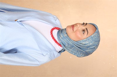 Locella Soft Pamuk Eşarp Mavi