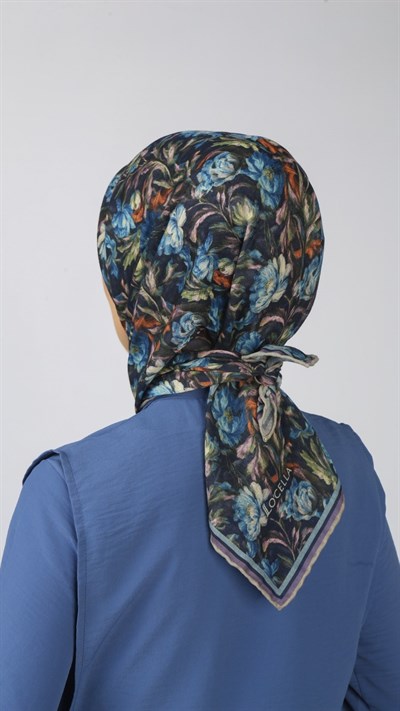 Locella Soft Pamuk Eşarp Lacivert