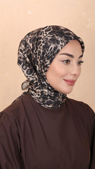 Locella Soft Pamuk Eşarp Siyah Vizon