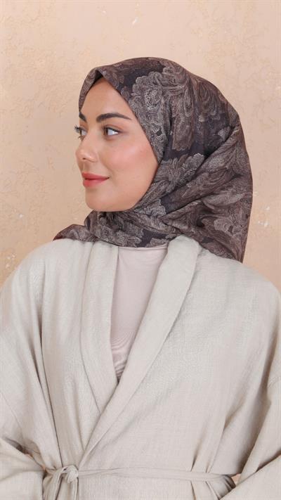 Locella Soft Pamuk Eşarp Kahve-8