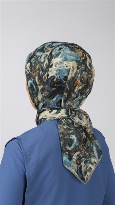 Locella Soft Pamuk Eşarp Mavi