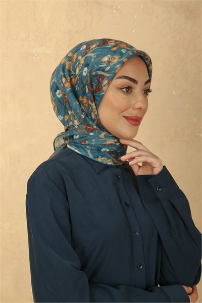 Locella Soft Pamuk Eşarp Mavi