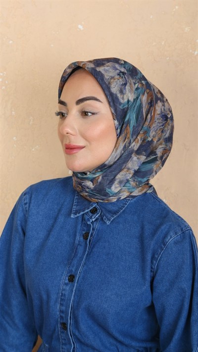 Locella Soft Pamuk Eşarp Lacivert