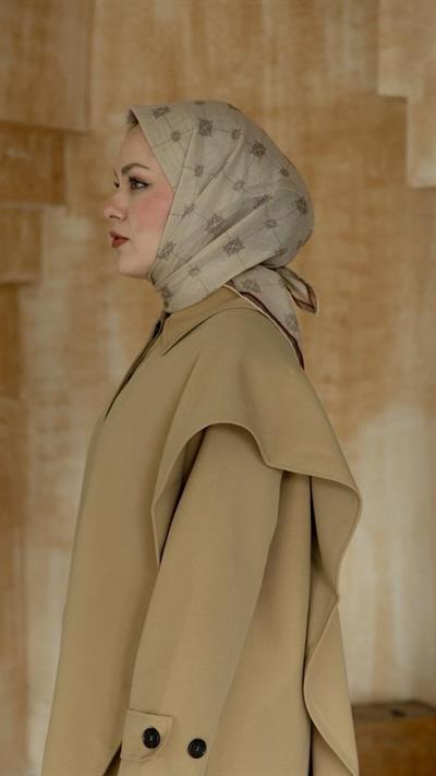 Locella Soft Pamuk Eşarp Bej-8