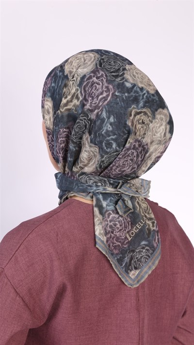 Locella Soft Pamuk Eşarp Mavi
