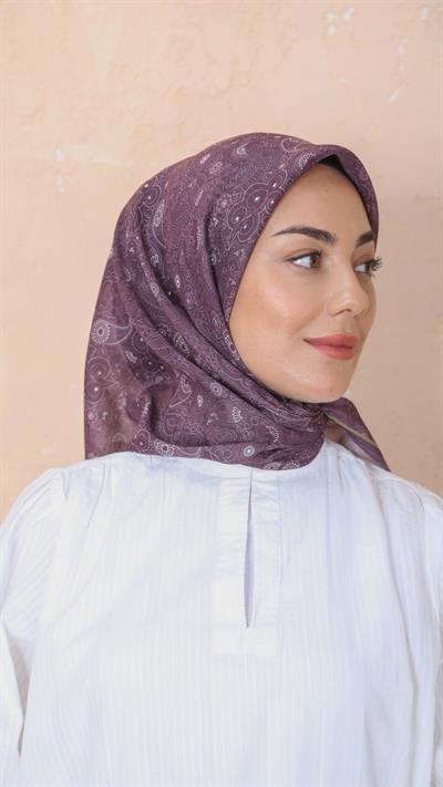 Locella Soft Pamuk Eşarp Koyu Mürdüm-18