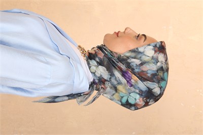Locella Soft Pamuk Eşarp Mavi