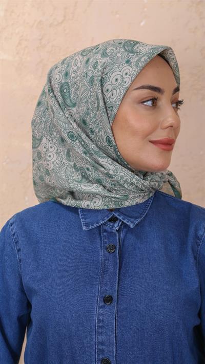 Locella Soft Pamuk Eşarp Canlı Yeşil-16