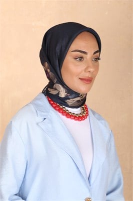 Locella Soft Pamuk Eşarp-Lacivert Mor