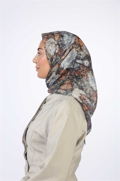 Locella Soft Pamuk Eşarp Siyah Gri