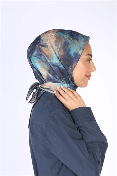 Locella Soft Pamuk Eşarp Lacivert