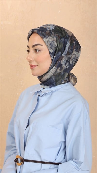 Locella Soft Pamuk Eşarp Lacivert