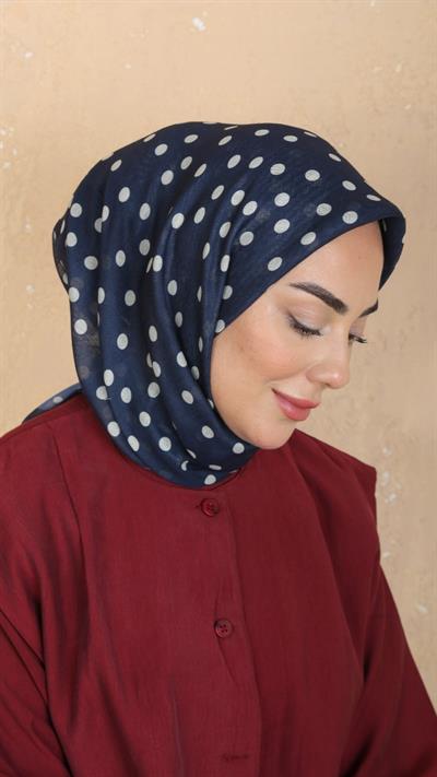 Locella Soft Pamuk Eşarp Lacivert