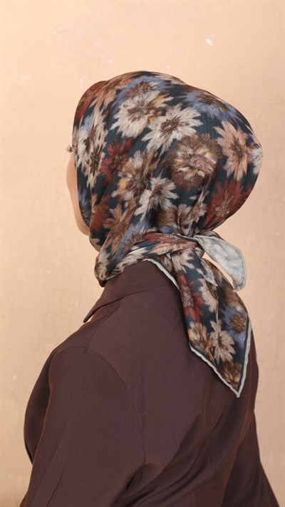 Locella Soft Pamuk Eşarp Petrol