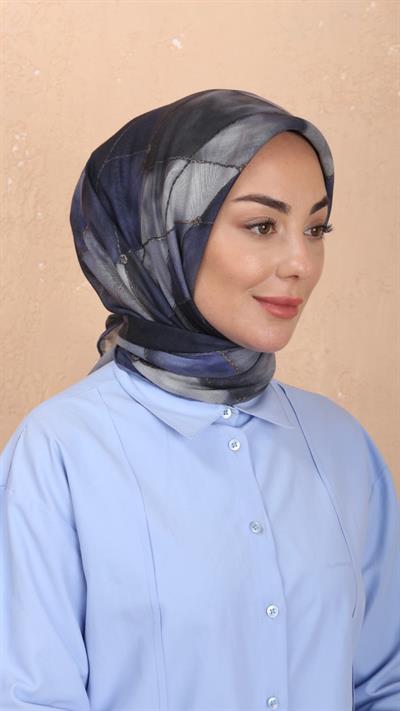 Locella Soft Pamuk Eşarp Lacivert