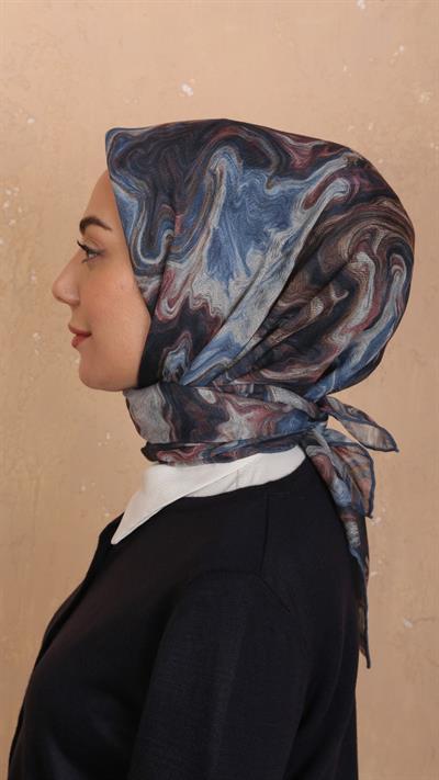 Locella Soft Pamuk Eşarp Mavi