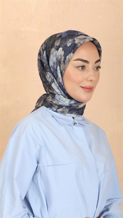 Locella Soft Pamuk Eşarp Lacivert