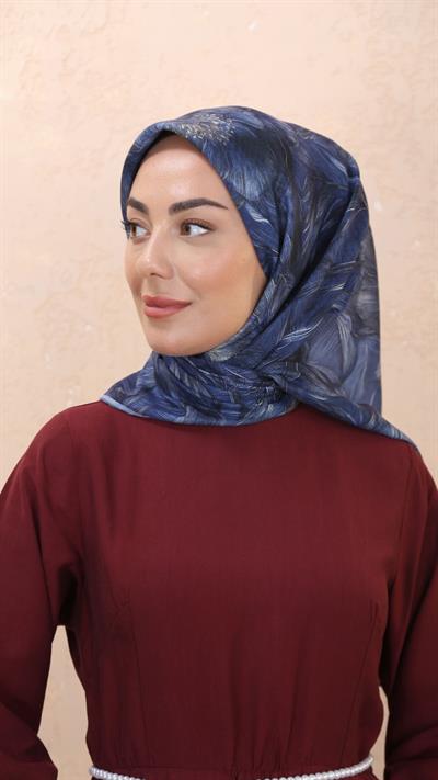 Locella Soft Pamuk Eşarp Koyu Mavi-6