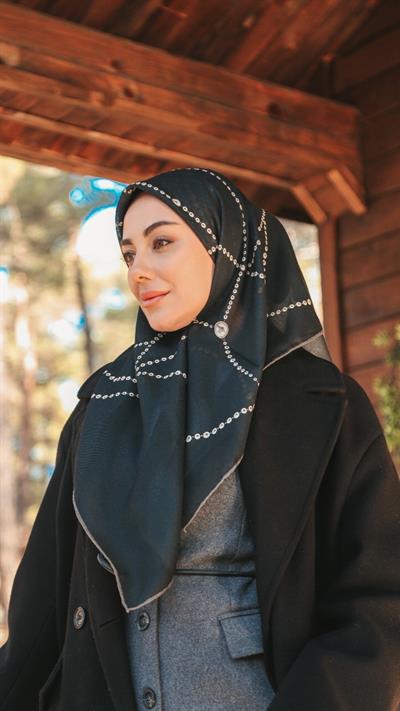 Locella Soft Pamuk Eşarp Siyah