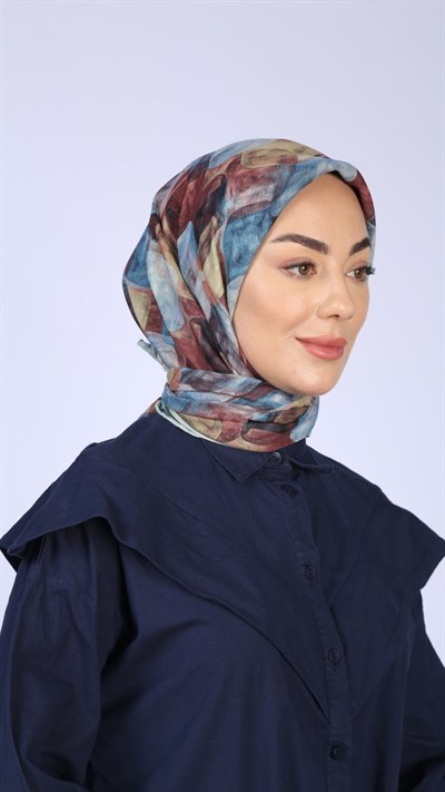 Locella Soft Pamuk Eşarp Mavi