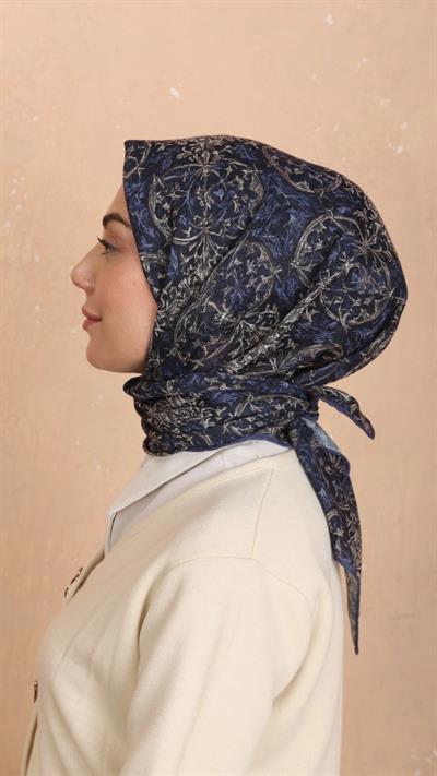 Locella Soft Pamuk Eşarp Koyu Mavi