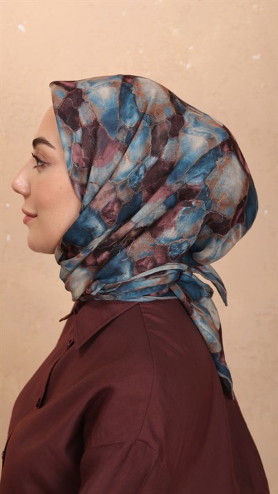 Locella Soft Pamuk Eşarp Mavi