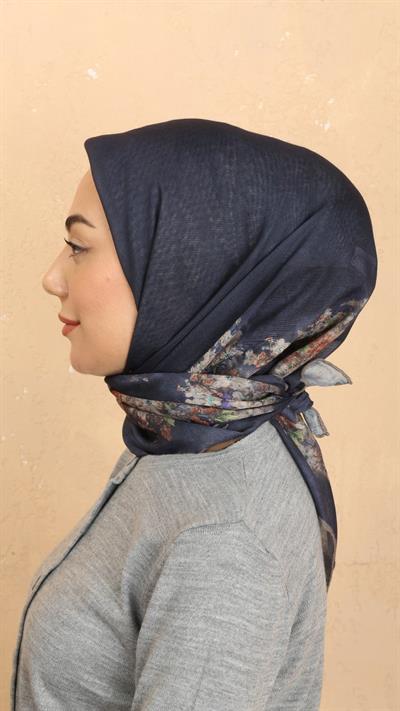 Locella Soft Pamuk Eşarp Lacivert