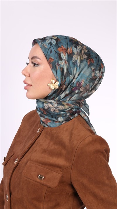 Locella Soft Pamuk Eşarp Deniz Mavisi