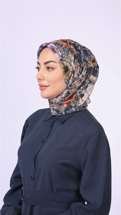 Locella Soft Pamuk Eşarp Lacivert