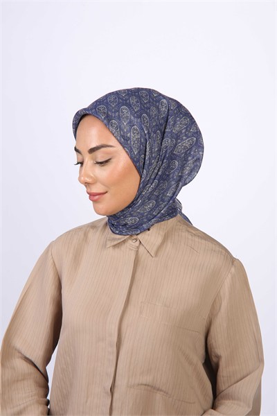 Locella Soft Pamuk Eşarp Saks Mavisi