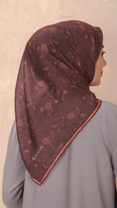 Locella Soft Pamuk Eşarp Kahve-19