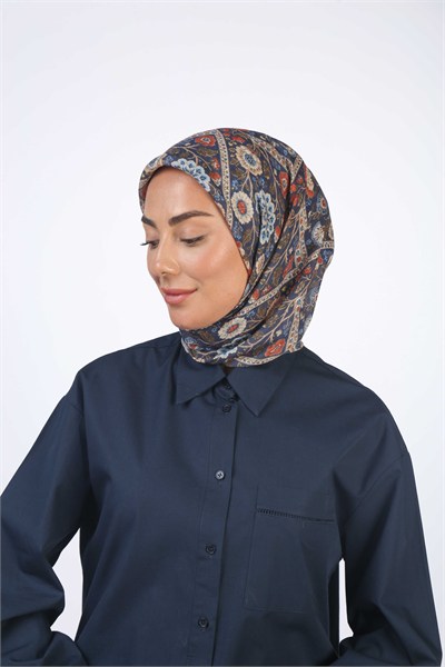 Locella Soft Pamuk Eşarp Lacivert