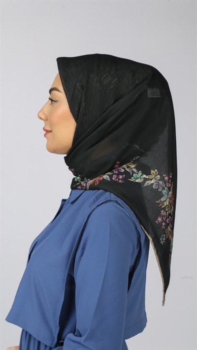 Locella Soft Pamuk Eşarp Siyah