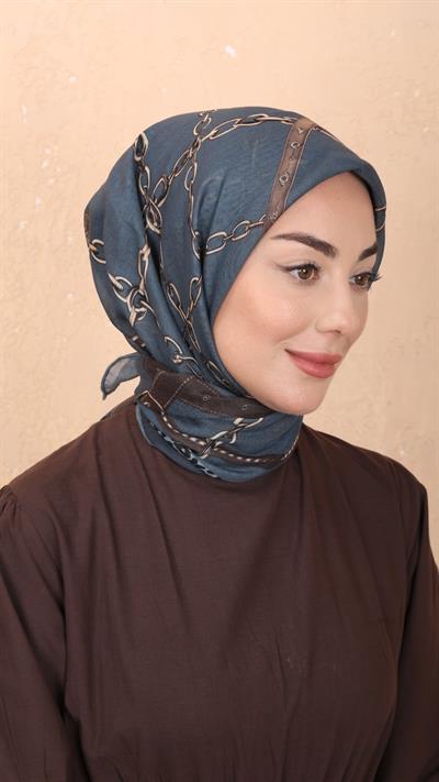 Locella Soft Pamuk Eşarp Petrol