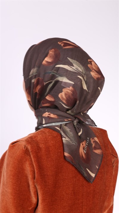 Locella Soft Pamuk Eşarp Kahve