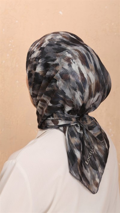 Locella Soft Pamuk Eşarp Siyah Gri