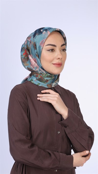 Locella Soft Pamuk Eşarp Turkuaz
